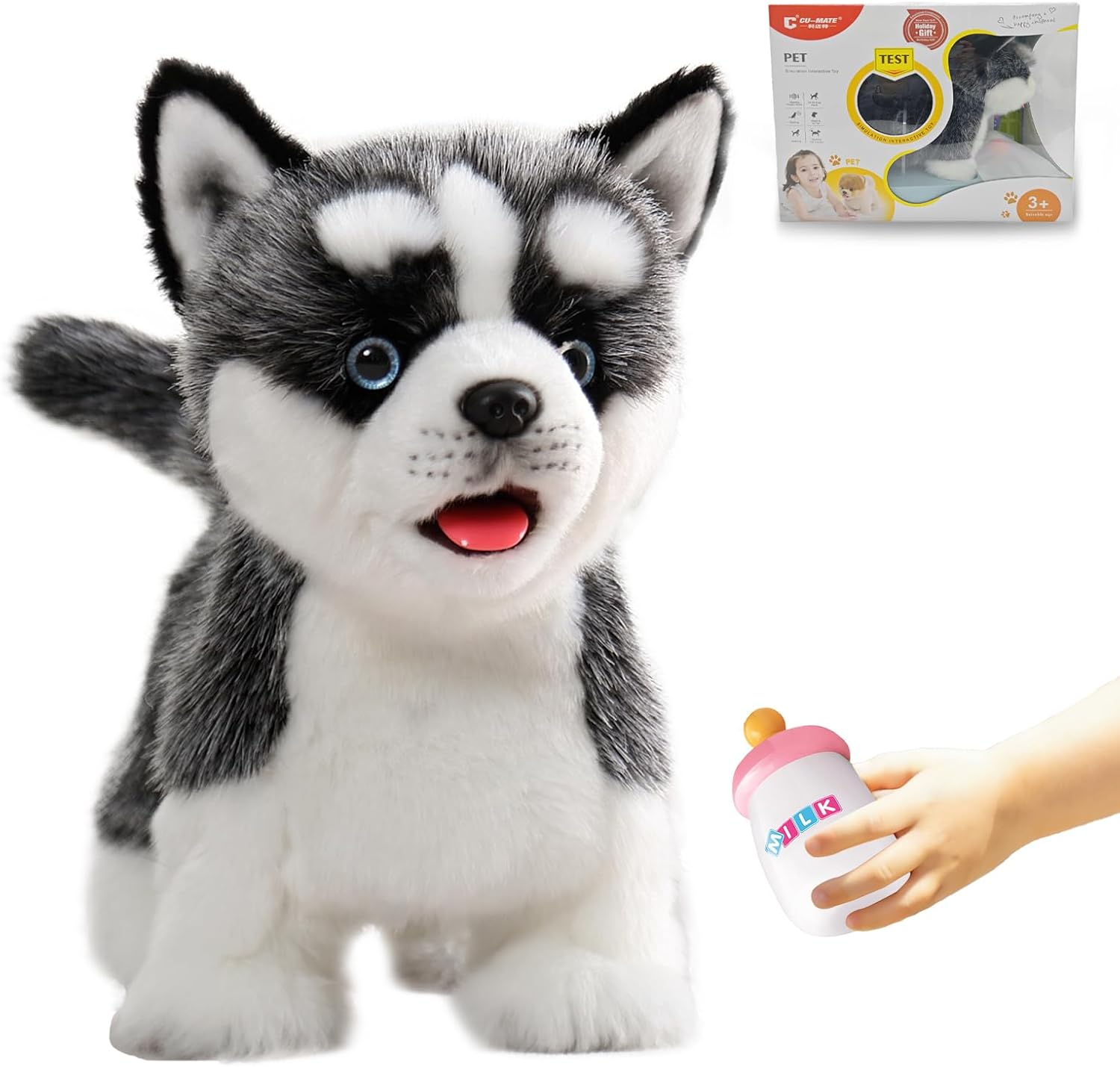 CU-MATE Plush Husky Robot Dog – 12"